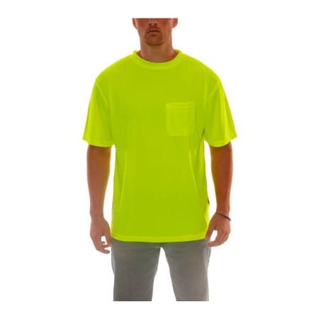 Tingley Tingley Enhanced Visibility T-Shirt, Short Sleeve, 1 Pocket, Fl Lime, 3XL S75002.3X